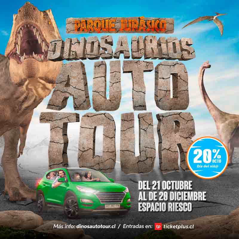 Parque jurásico dinosaurios AUTO-TOUR, el evento que hará rugir Santiago -  Prensa Eventos