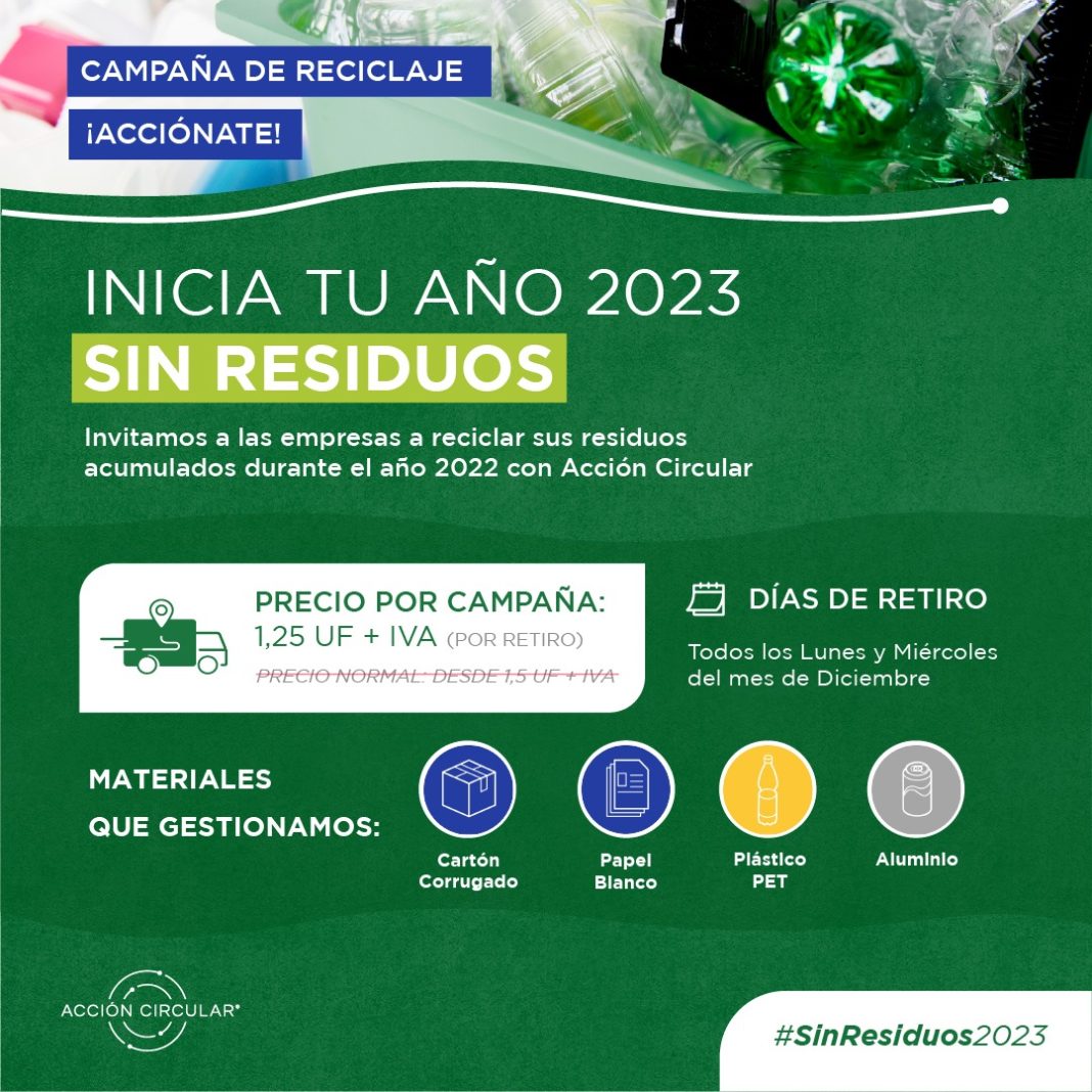 Acción Circular lanza su 1° Campaña de recuperación de reciclaje “¡Acciónate! Inicia tu año 2023 sin residuos”