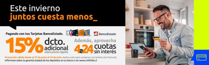 PC factory y Bancoestado se unen en campaña “este invierno juntos cuesta menos” con descuento de 15% en todos sus productos