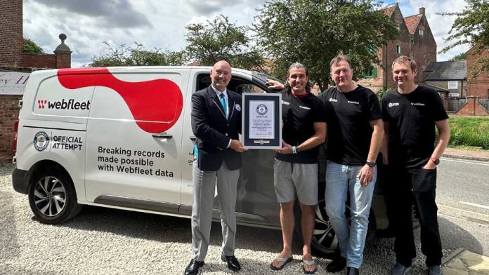 Webfleet verifica un nuevo récord mundial de GUINNESS WORLD RECORDS™ para conducir 311.18 millas (cerca de 500,8 kilómetros),  la mayor distancia recorrida por un furgón eléctrico,  con una sola carga. 