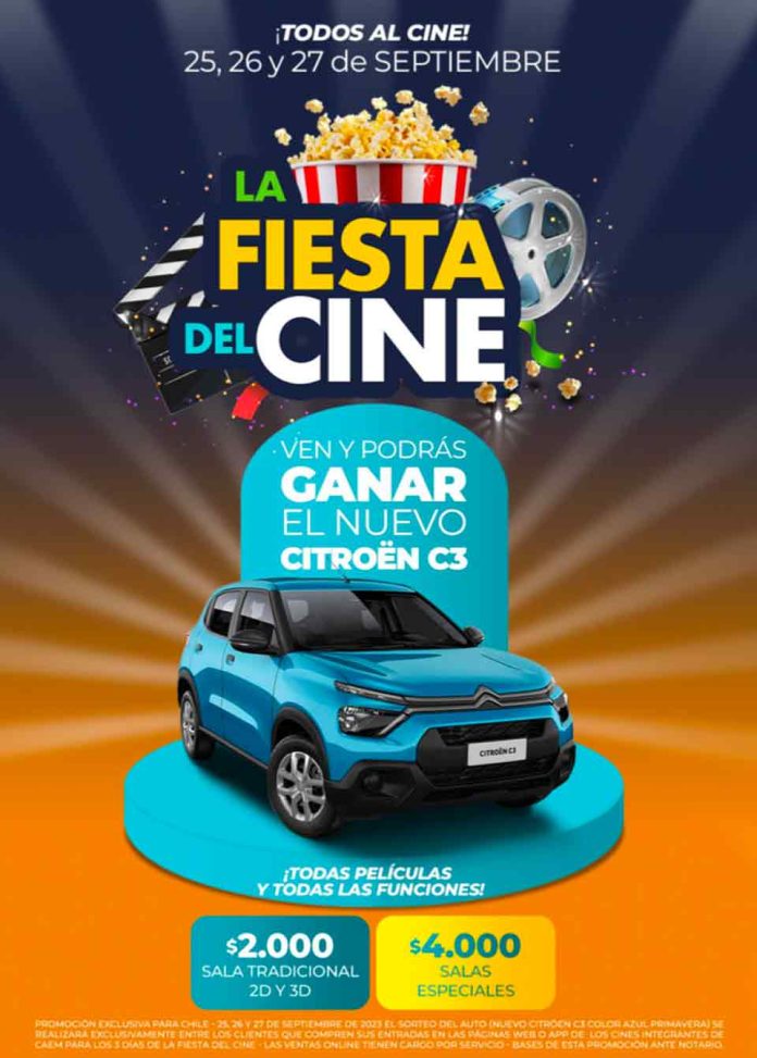 Lunes 25, martes 26 y miércoles 27 septiembre “La Fiesta del Cine” en todos los cines del país y a precios rebajados