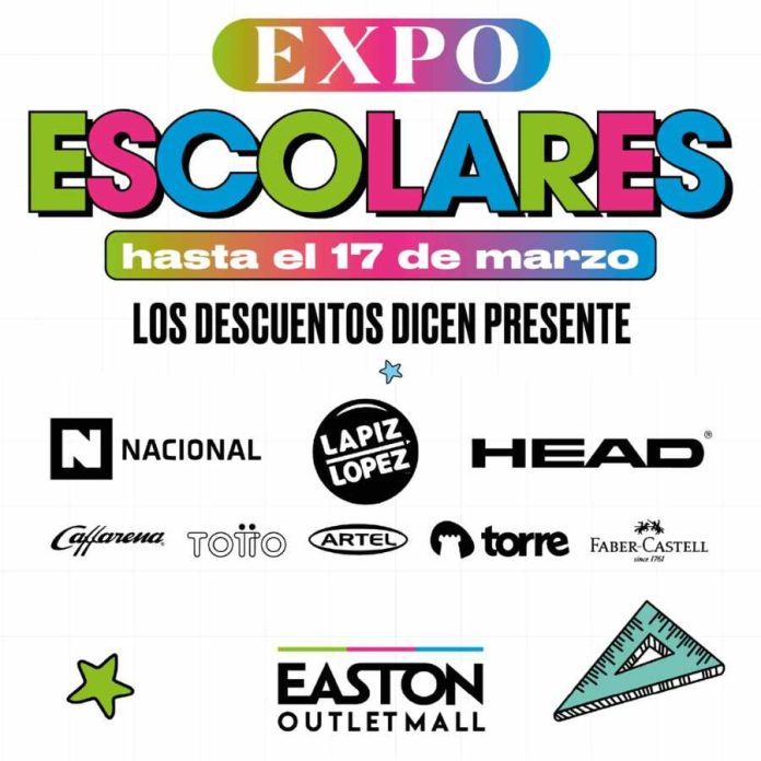 Easton Outlet Mall abre “Expo Escolar” e invita a adelantar la compra de útiles escolares