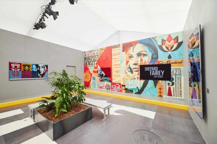 LG oled y Shepard fairey llevan el arte callejero al mundo digital