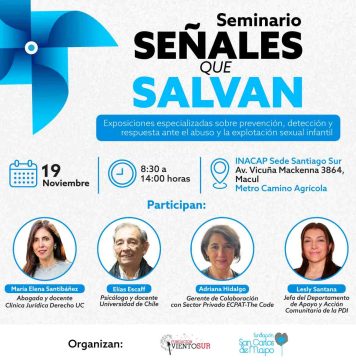 Seminario “Señales que Salvan” reunirá a expertos nacionales e internacionales