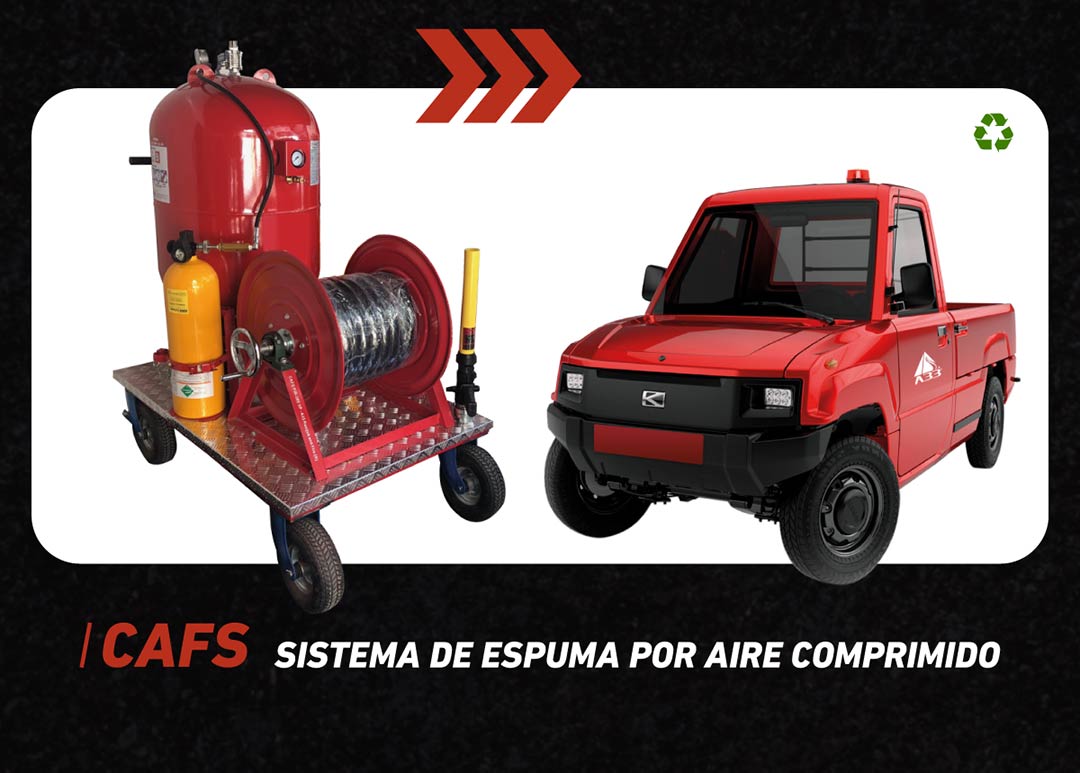 Cafs: sistema de espuma para combatir incendios en primera fase. A33,  cafs pir300-x, cafs-pir200-x