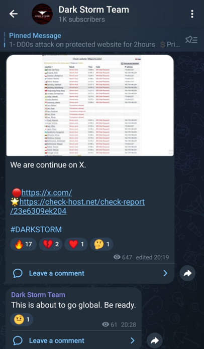 The Dark Storm Team resurge Telegram