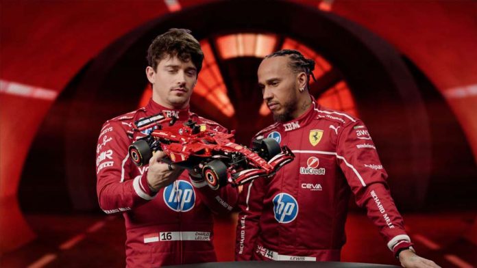 Cuando Ferrari se construye con LEGO: Hamilton y Leclerc aceptan el desafío
