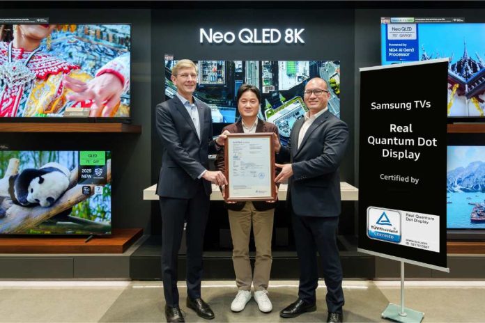 Los televisores QLED de Samsung obtienen la certificación Real Quantum Dot Display de TÜV Rheinland