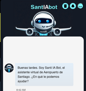 SantIAbot, la inteligencia artificial del Aeropuerto de Santiago, ha resuelto 85 mil consultas de los pasajeros en sus primeros dos años de operación