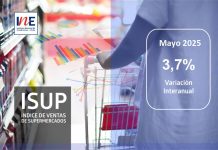 Índice de Ventas de Supermercados (ISUP) a precios constantes de la Región del Biobío aumentó 3,7% en doce meses