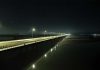 Pruebas de iluminación en puente más largo de Chile