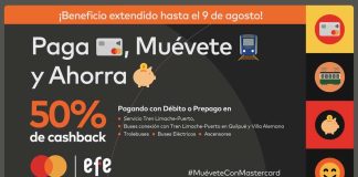 Más de 13 mil usuarios del transporte público de Valparaíso ya disfrutan del 50% de devolución de Mastercard y EFE