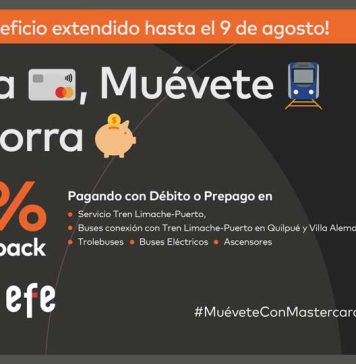 Más de 13 mil usuarios del transporte público de Valparaíso ya disfrutan del 50% de devolución de Mastercard y EFE