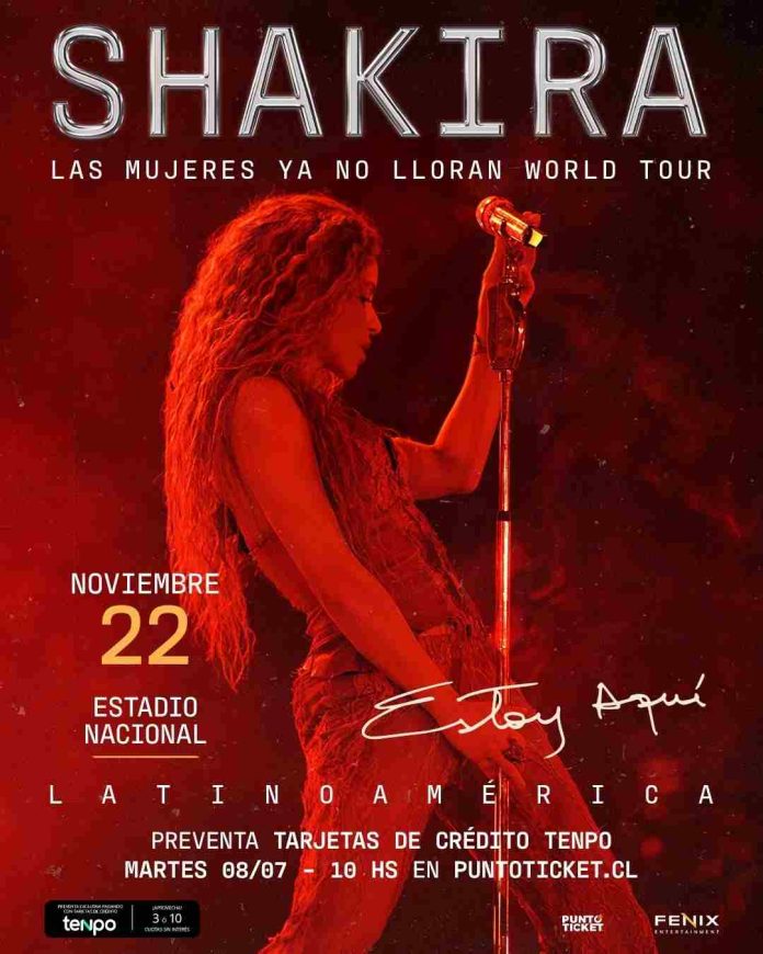 Shakira vuelve a Chile de la mano de Tenpo