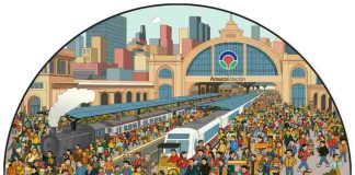 Mall Arauco Estación transforma la historia de Chile en un "¿Dónde está Wally?" gigante
