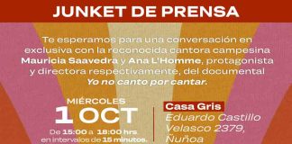 INVITACIÓN A JUNKET DE PRENSA: DOCUMENTAL "YO NO CANTO POR CANTAR"
