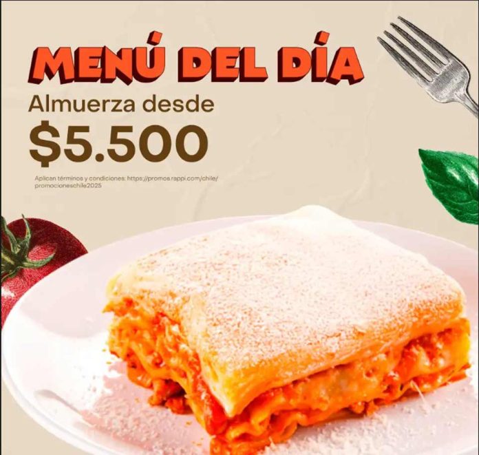 Menú del Día en Rappi que consumen miles de oficinistas en Chile