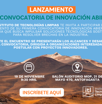 ITL lanzará su primera convocatoria de innovación abierta para impulsar soluciones sustentables en minería y energía ITL lanzará su primera convocatoria de innovación abierta para impulsar soluciones sustentables en minería y energía