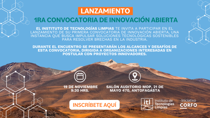 ITL lanzará su primera convocatoria de innovación abierta para impulsar soluciones sustentables en minería y energía