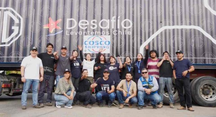 Desafío Levantemos Chile y MG Motor  despliegan camión container con ayuda humanitaria para familias afectadas