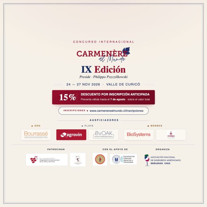 Carmenère al Mundo 2026 siguen abiertas inscripciones anticipadas