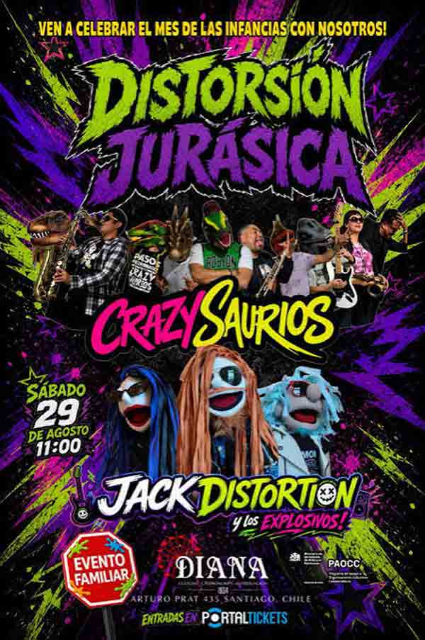 Jack Distortion y Crazysaurios arman concierto de rock familiar en los Juegos Diana Jack Distortion y Crazysaurios arman concierto de rock familiar en los Juegos Diana
