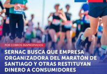 Sernac busca que empresa organizadora del maratón de Santiago y otras restituyan dinero a consumidores por cobros inapropiados Sernac busca que empresa organizadora del maratón de Santiago y otras restituyan dinero a consumidores por cobros inapropiados