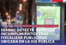 Sernac detecta diversos incumplimientos tras fiscalizar publicidad ubicada en la vía pública Sernac detecta diversos incumplimientos tras fiscalizar publicidad ubicada en la vía pública