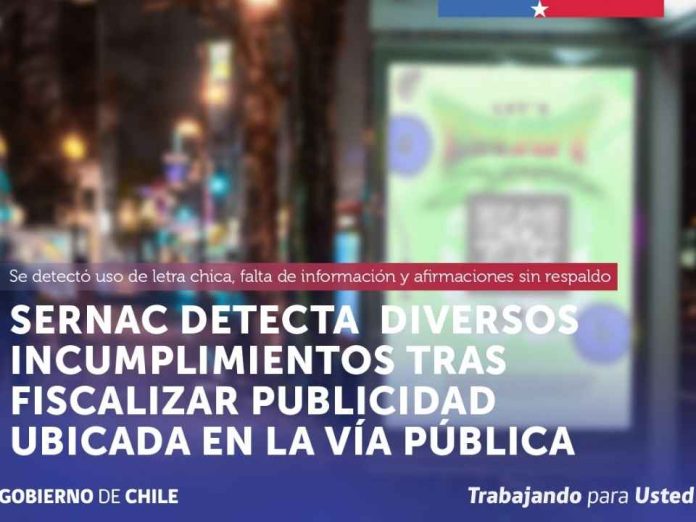 Sernac detecta diversos incumplimientos tras fiscalizar publicidad ubicada en la vía pública